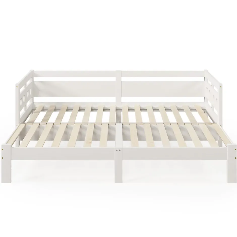 Gutent Lit adulte lit 90x200 cm lit de jour lit évolutif Single pin massif blanc Outlet