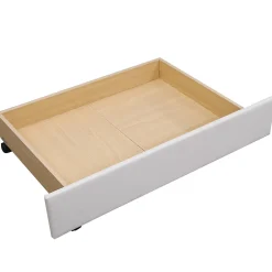 Gutent Lit adulte lit 140x200 cm lit rembourré avec sommier à lattes lit 2 tiroirs lit double pu blanc