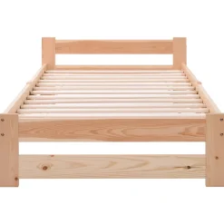 Gutent Lit adulte lit 90x200 cm lit sommier à lattes Single bois massif Neutral