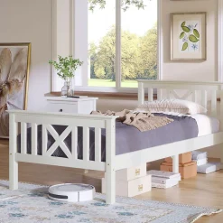 Blackcolors Lit Adulte Simple 90x200cm Bois Blanc Discount