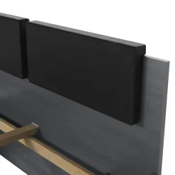 Meublorama Lit adulte 160x200 avec sommier et tiroirs intégrés - Collection FLOYD. Coloris gris effet bois. Discount