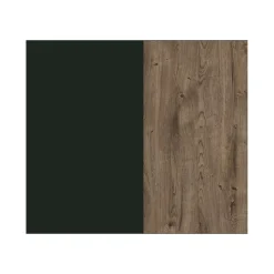 Meublorama Lit adulte 180x200 collection ASSIA. Coloris vert kaki et finitions aspect chene Discount