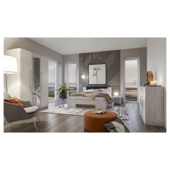 Meublorama Lit adulte 160x200 collection IRINA. Coloris gris clair et gris foncé Hot