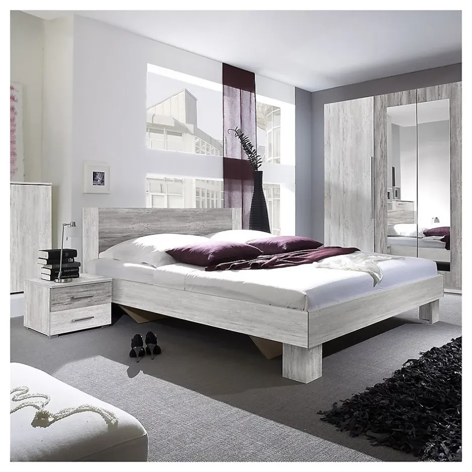 Meublorama Lit adulte 160x200 collection IRINA. Coloris gris clair et gris foncé Hot
