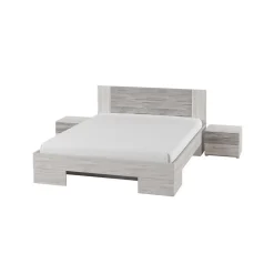 Meublorama Lit adulte 160x200 collection IRINA. Coloris gris clair et gris foncé Hot