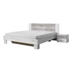 Meublorama Lit adulte 160x200 collection IRINA. Coloris gris clair et gris foncé Hot