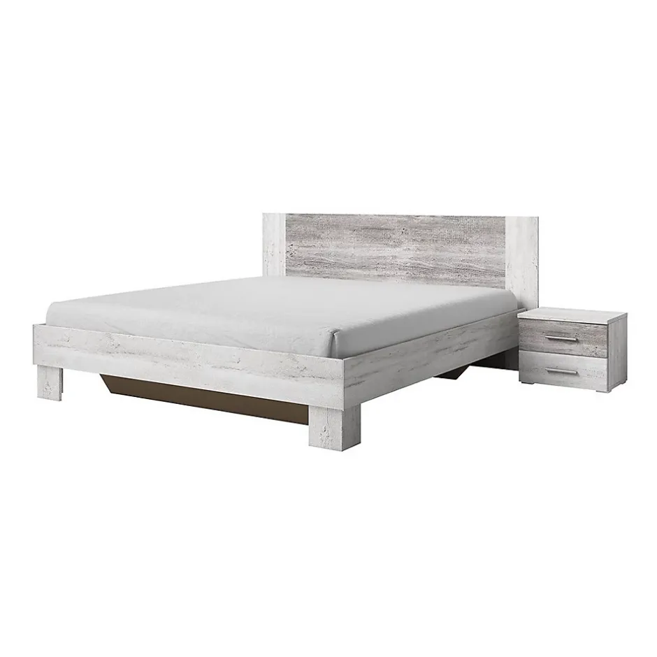 Meublorama Lit adulte 160x200 collection IRINA. Coloris gris clair et gris foncé Hot
