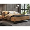 Meublorama Lit adulte 160x200 style industriel - Collection MILOS. Coloris chene brut et noir. Clearance