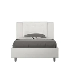 Ityhome Lit Annalisa en simili cuir blanc avec sommier tapissé 120x210 Hot