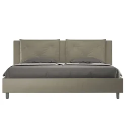 Ityhome Lit Appia avec sommier rembourré 180x190 en simili cuir cappuccino Hot