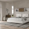Ityhome Lit Appia en simili cuir blanc avec sommier tapissé 180x190 Discount