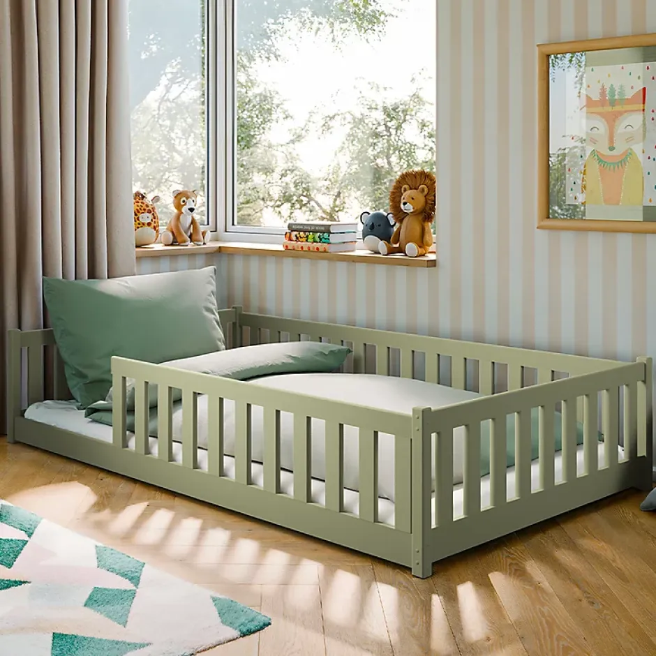 Petits-Meubles Lit au sol 120x200 sommier inclus Maya Olive