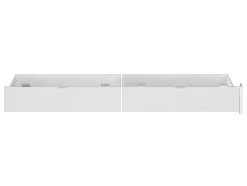 Vente-unique Lit avec 4 tiroirs 140 x 190 cm - Coloris : Blanc brillant et naturel - VELONA