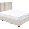 Vente-unique Lit avec 3 tiroirs 180 x 200 cm - Tissu - Beige - LIAKO
