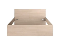 Vente-unique Lit avec 2 tiroirs 160 x 200 cm - coloris : Naturel et beige + Sommier - VELONA