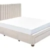 Vente-unique Lit avec 3 tiroirs 140 x 200 cm - Tissu - Beige + Matelas - LIAKO Clearance