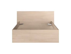 Vente-unique Lit avec 4 tiroirs 140 x 190 cm - coloris : Naturel et beige + Sommier - VELONA