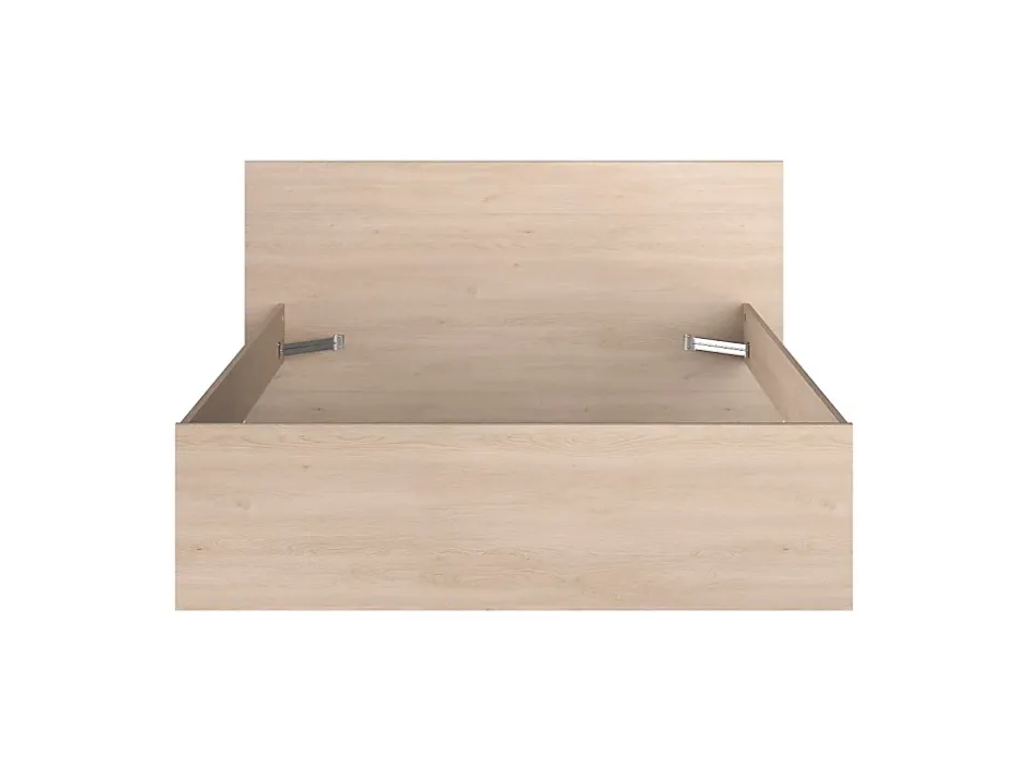 Vente-unique Lit avec 4 tiroirs 140 x 190 cm - Coloris : Naturel et noir + Sommier - VELONA