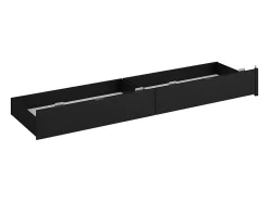 Vente-unique Lit avec 4 tiroirs 140 x 190 cm - Coloris : Naturel et noir + Sommier - VELONA