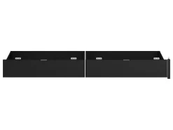Vente-unique Lit avec 4 tiroirs 140 x 190 cm - Coloris : Naturel et noir - VELONA Discount