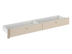 Vente-unique Lit avec 2 tiroirs 140 x 190 cm - coloris : Naturel et beige - VELONA
