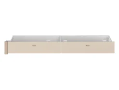 Vente-unique Lit avec 2 tiroirs 140 x 190 cm - coloris : Naturel et beige - VELONA