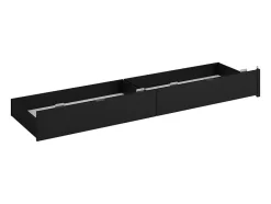 Vente-unique Lit avec 4 tiroirs 160 x 200 cm - Coloris : Naturel et noir + Sommier - VELONA