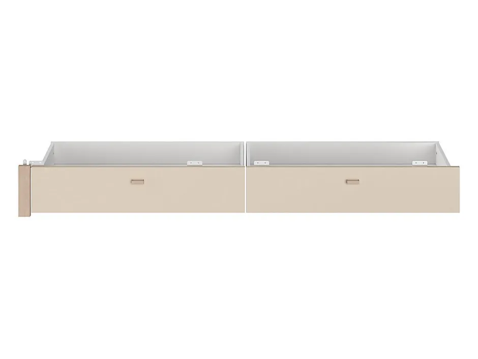 Vente-unique Lit avec 2 tiroirs 160 x 200 cm - coloris : Naturel et beige - VELONA