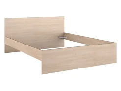 Vente-unique Lit avec 4 tiroirs 160 x 200 cm - Coloris : Naturel et noir - VELONA