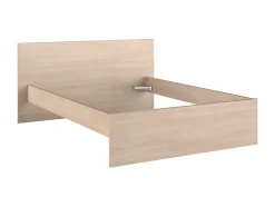 Vente-unique Lit avec 4 tiroirs 140 x 190 cm - coloris : Naturel et beige - VELONA