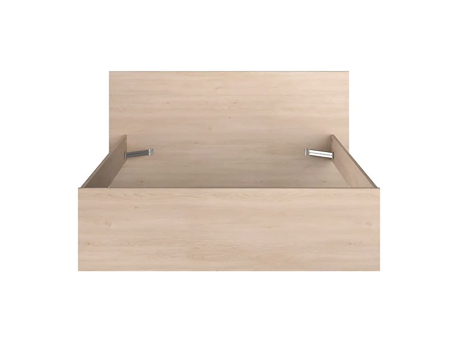 Vente-unique Lit avec 4 tiroirs 140 x 190 cm - coloris : Naturel et beige - VELONA