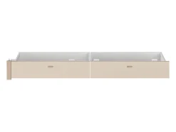 Vente-unique Lit avec 4 tiroirs 140 x 190 cm - coloris : Naturel et beige - VELONA