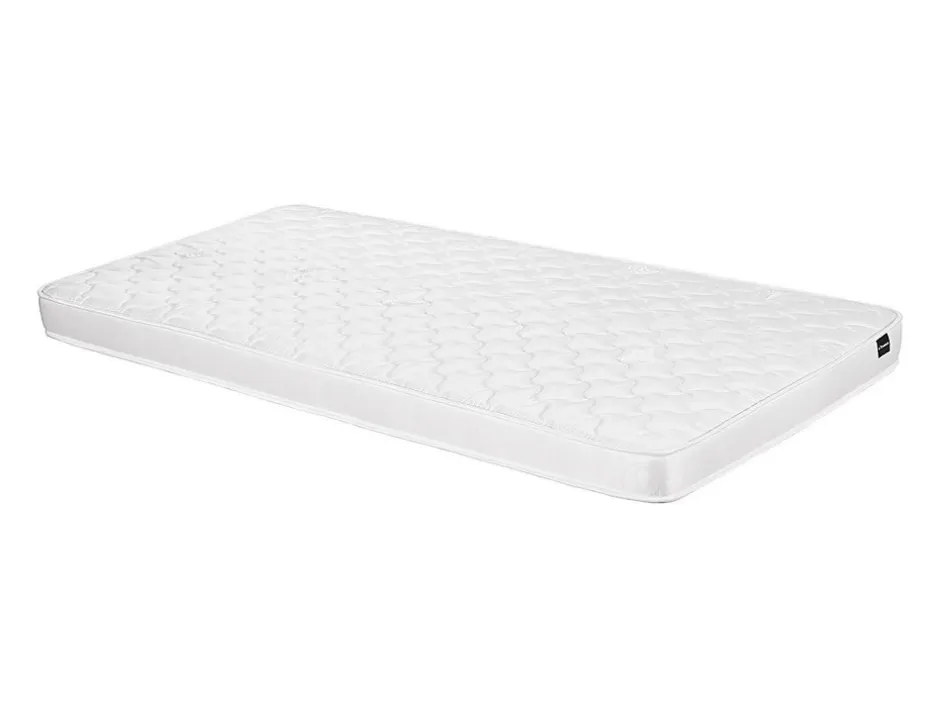 Enfant Vente-unique Lit avec bureau et rangements - 90 x 190/200 cm - Blanc et naturel + Sommier + Matelas - GISELE
