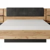 Vente-unique Lit avec chevets 160 x 200 cm - Avec LEDs - Coloris : Naturel et anthracite - ELYNIA Discount