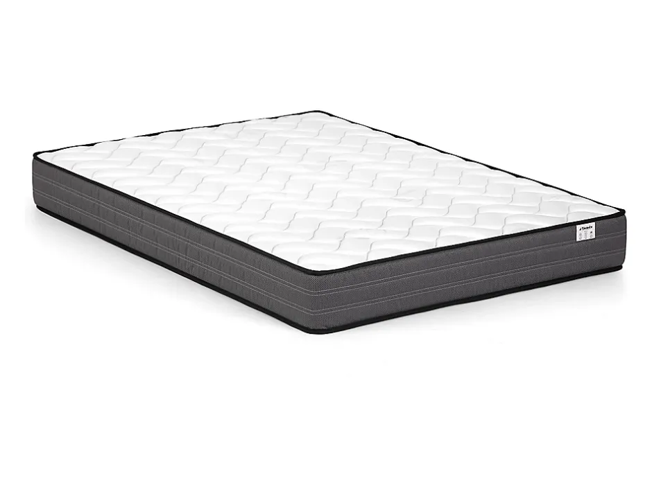 Vente-unique Lit avec chevets 160 x 200 cm - Avec LEDs - Coloris : Naturel et blanc + Sommier + Matelas - DESADO Sale