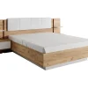 Vente-unique Lit avec chevets 160 x 200 cm - Avec LEDs - Coloris : Naturel et blanc + Sommier + Matelas - ELYNIA Hot