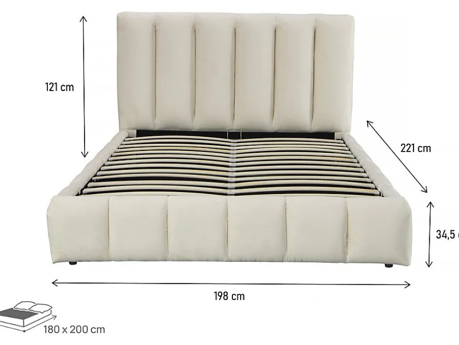 Palozi Home Lit avec coffre "Annie" 180 x 200 cm Beige