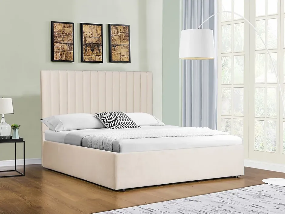 Habitat Et Jardin Lit avec coffre "Mia" 160 x 200 cm Beige Clearance