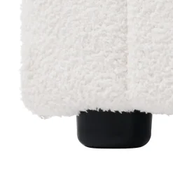 Okwish Lit avec rangement 140x200 cm - Lit double rembourré avec 4 tiroirs et fonction de chargement USB - Sherpa - Sans Matelas - Blanc