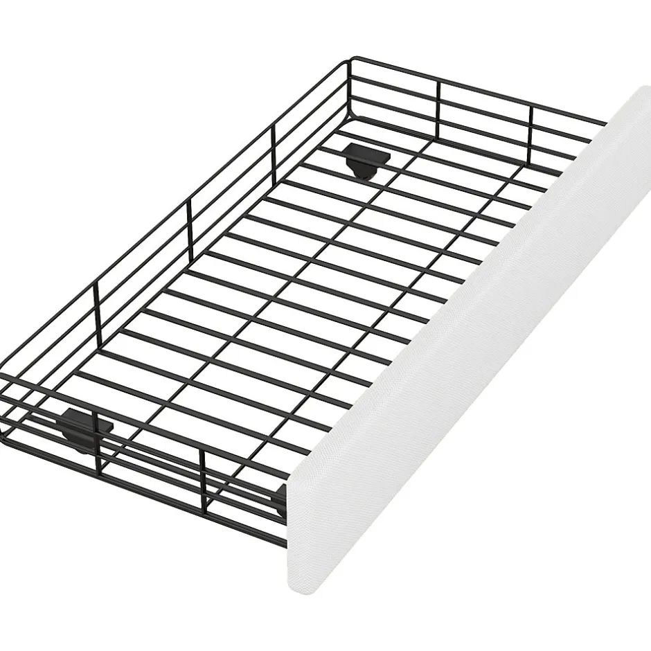 Okwish Lit avec rangement 90x200 cm simple capitonné avec 2 tiroirs et tête de lit courbée cloutée - revêtement en lin beige foncé