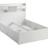 Vente-unique Lit avec rangements 140 x 190 cm - Blanc - MEDERICK