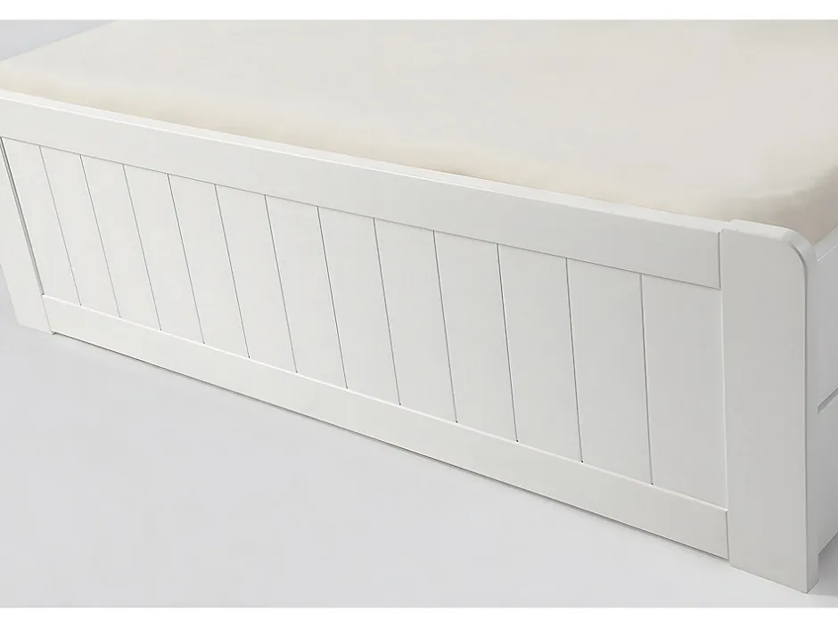 Vente-unique Lit avec rangements 140 x 190 cm - Blanc - MEDERICK