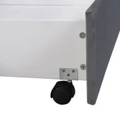 Okwish Lit avec Rangements 140x200, Lit Double Capitonné avec 2 Tiroirs, Velours Gris