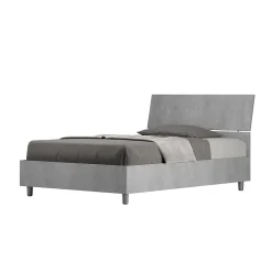 Ityhome Lit avec sommier à lattes 120x190, tête de lit inclinée Demas en béton New