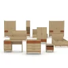 Meublorama Lit avec sommier NOKI 180x200 cm chene clair et moka Style scandinave Online