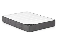 Vente-unique Lit avec tiroirs 160 x 200 cm - Tissu - Beige + Matelas - LEOPOLD