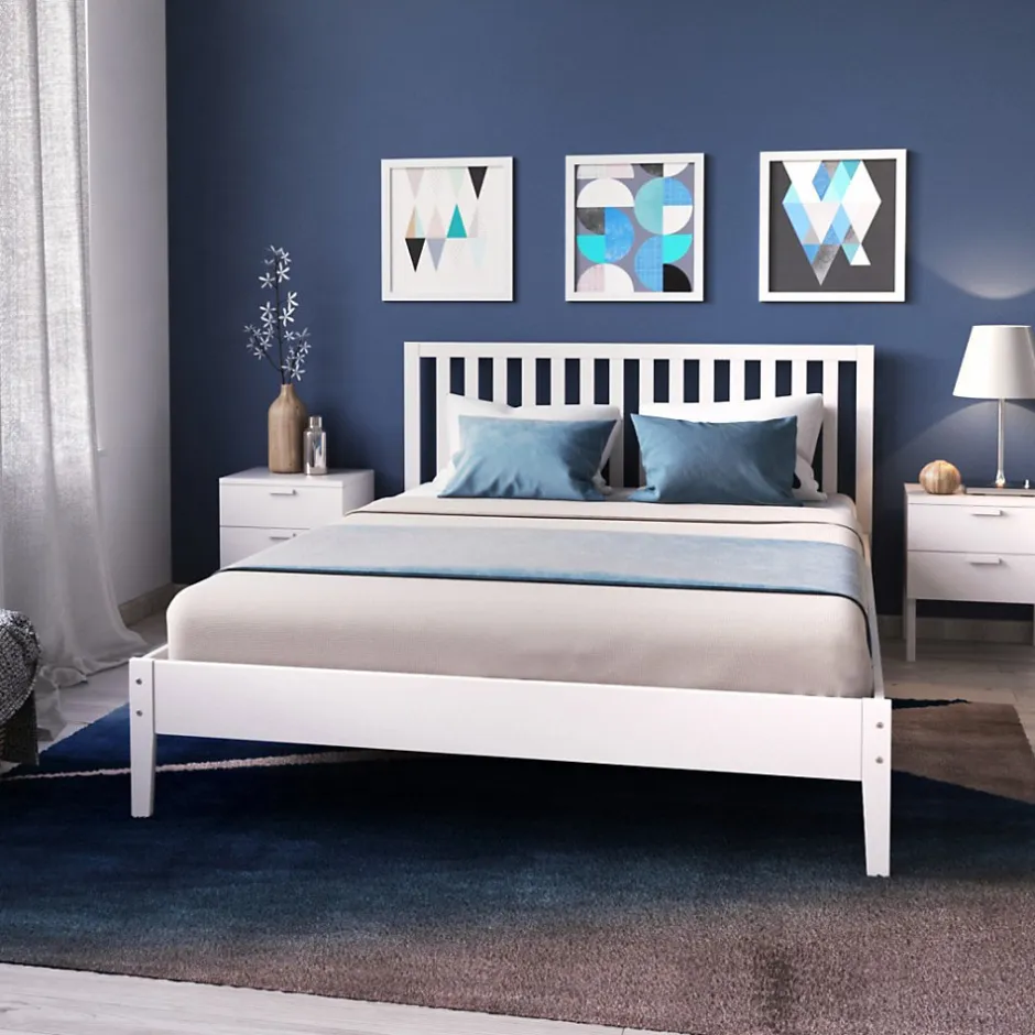 Weber Industries Lit avec tête à barreaux PARKER 160 x 200 cm / Blanc Best