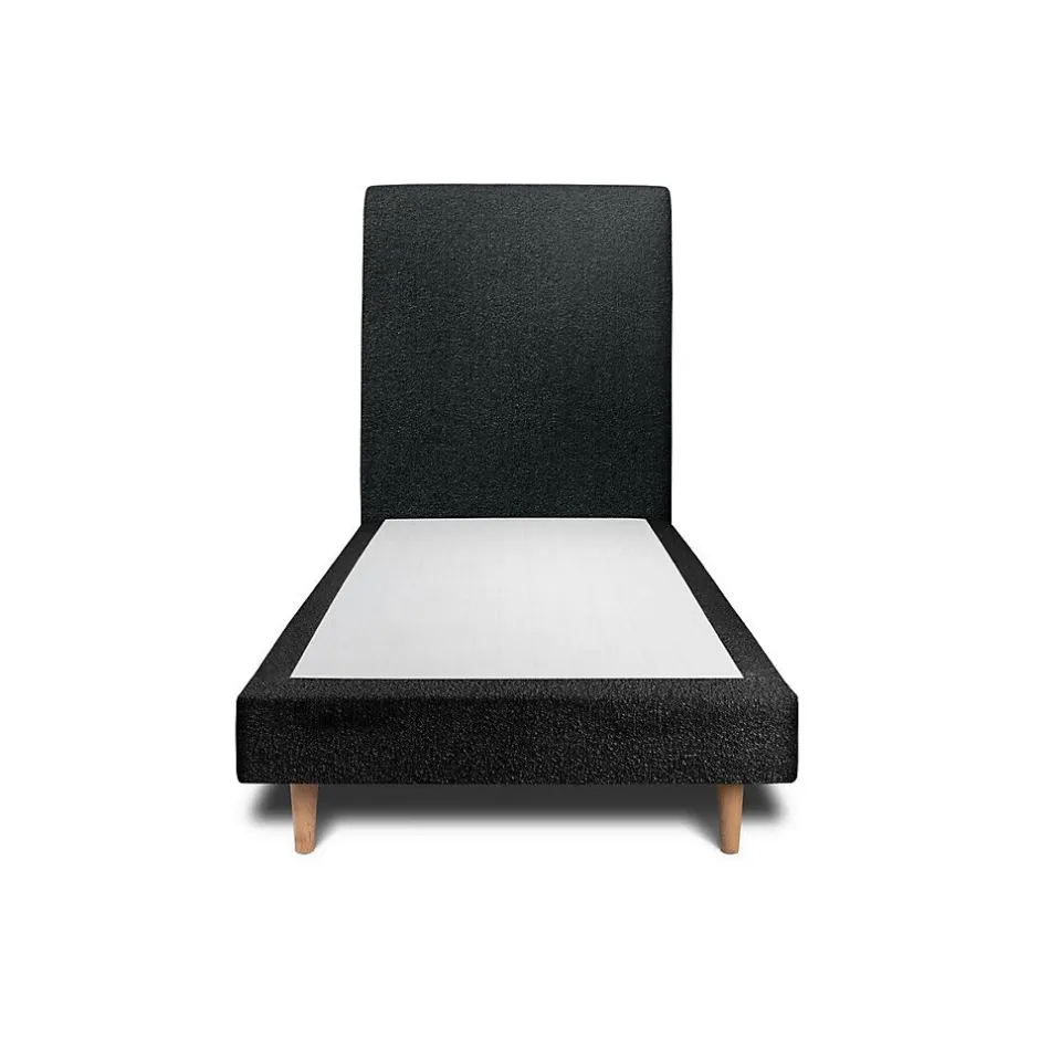 Sommeil De Plomb Lit avec tête de lit bouclette et sommier tapissier - Lit en bois massif Sale
