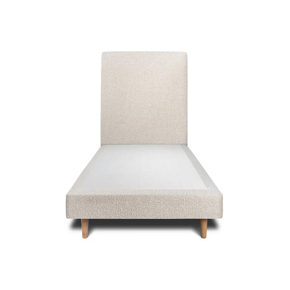 Sommeil De Plomb Lit avec tête de lit bouclette et sommier tapissier - Lit en bois massif
