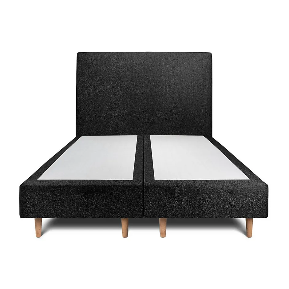 Sommeil De Plomb Lit avec tête de lit bouclette et sommier tapissier - Lit en bois massif Discount